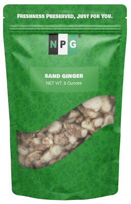 NPG Sand Ginger 8 Oz, Dried Galangal Root for Tom Yum and Tom Kha Soups