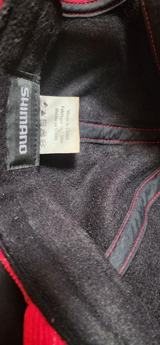 Vintage Shimano Fishing Cotton Red Black Corduroy Spell Out Front & Back Cap Hat - Picture 4 of 5