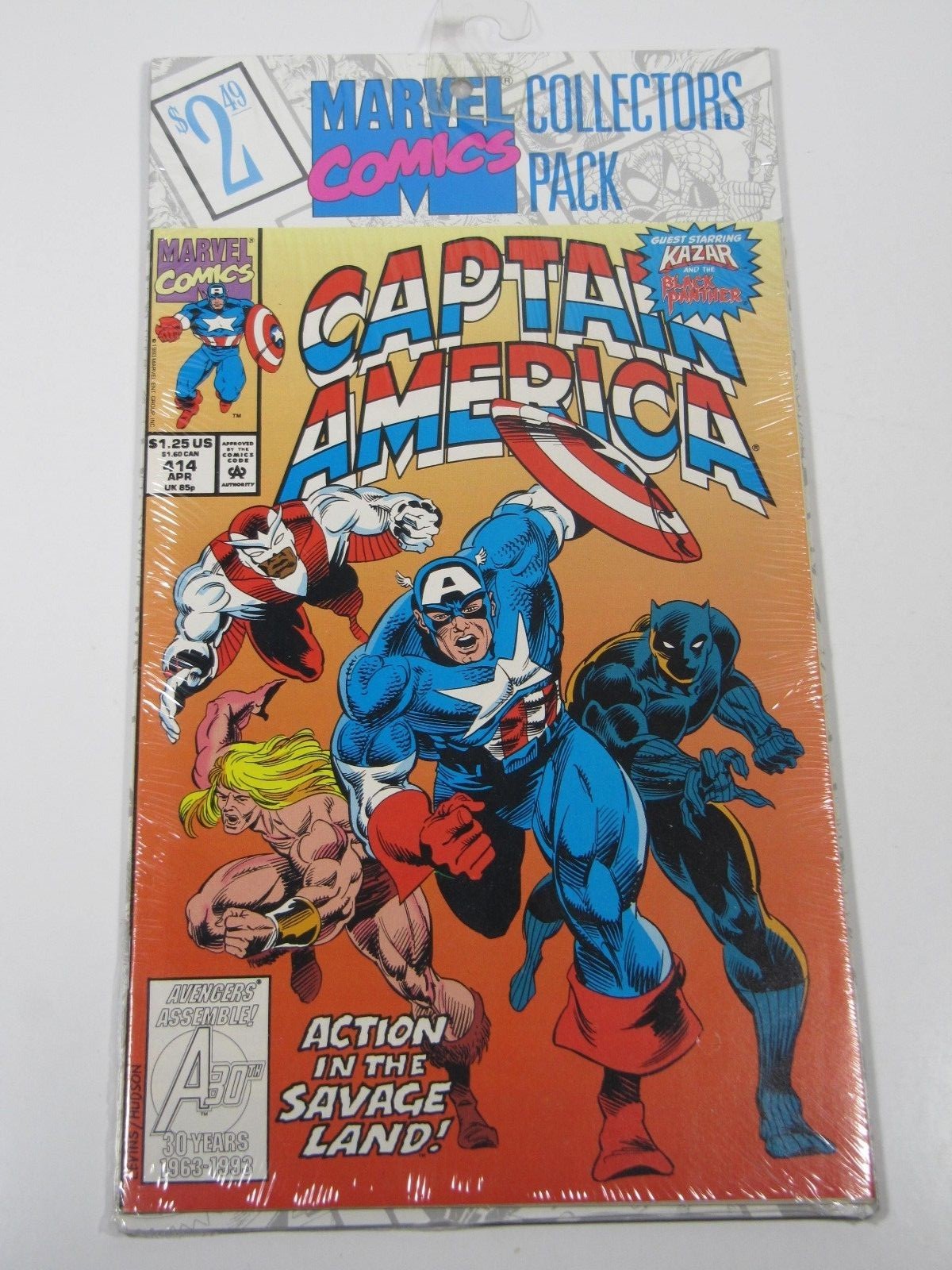 2 90s Comic Books Silver Surfer Captain America With Trading Card ph