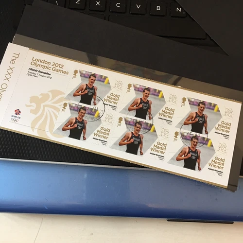 GB USED 2012 Alistair Brownlee Triathlon Olympic Gold Medal Winner MINISHEET CTO