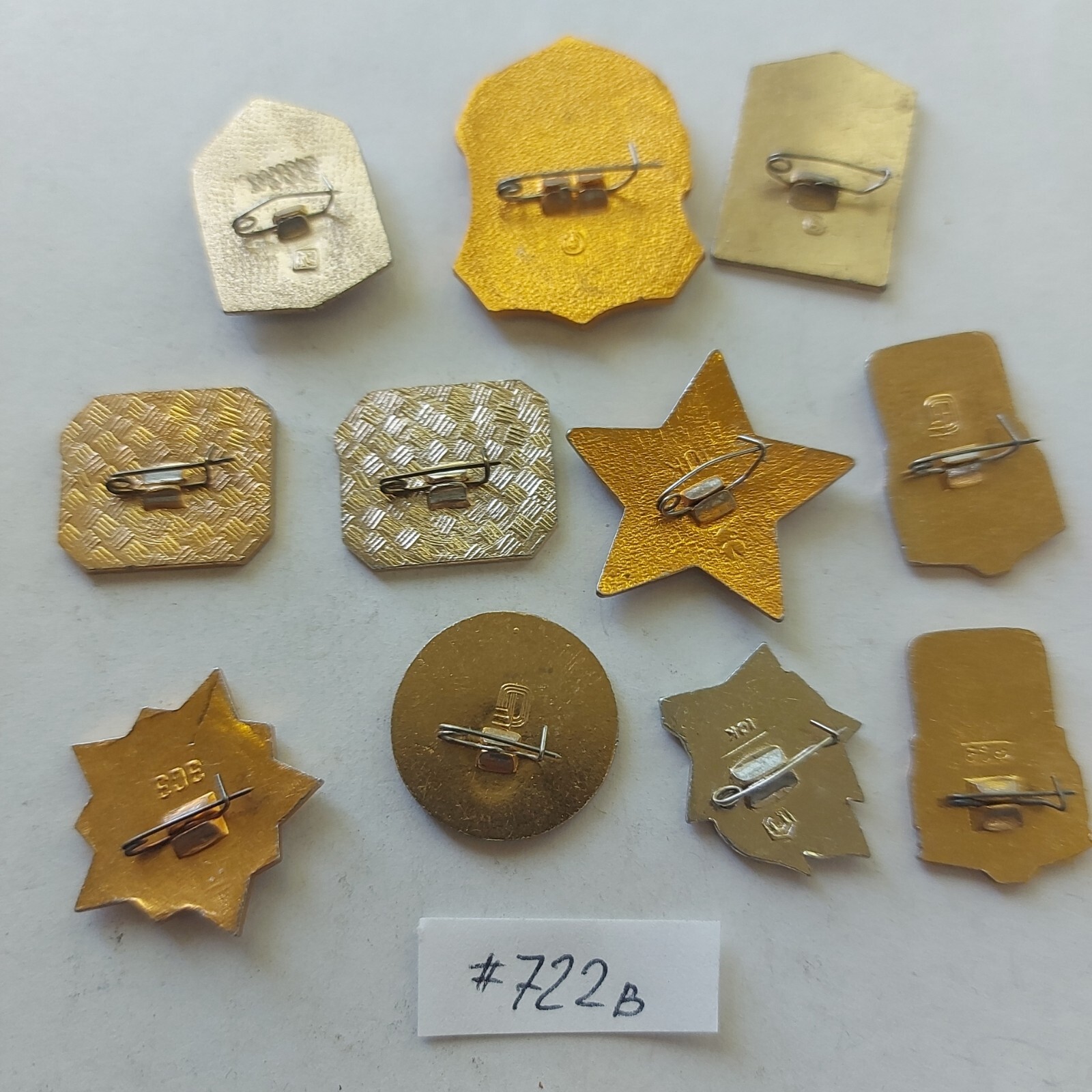 RUSSIA , USSR BADGE PIN ARMY LENIN SPORT ,LOT 11 PCS.#722B