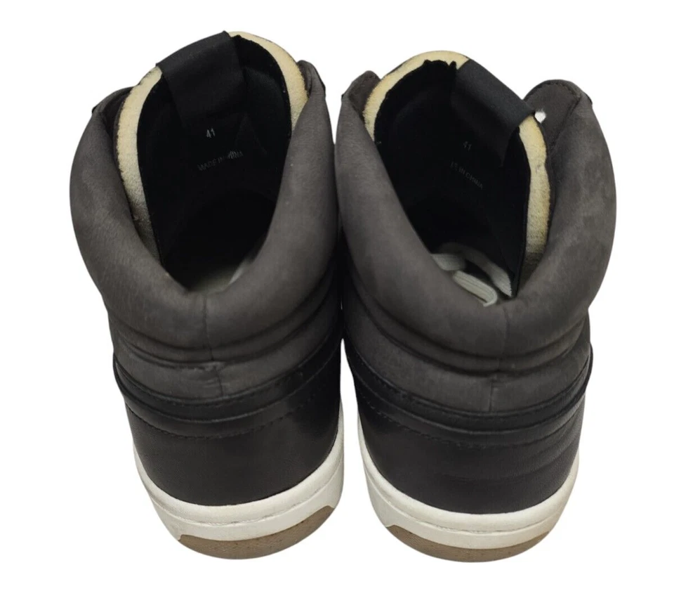 Tênis Rag & Bone New York Feminino Tamanho EUA 10 UE 41 Preto Couro Cinza Retrô Alto - Imagem 2 de 4