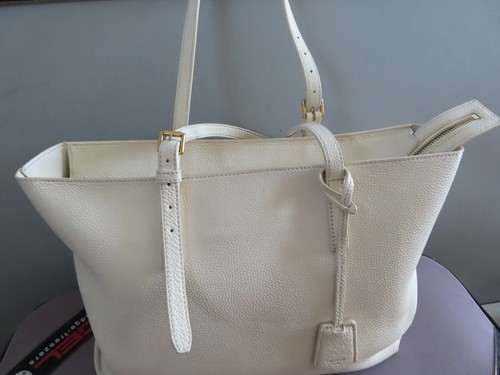 Oroton Margot Rare egg shell Large tote bag shopper ex cond genuine leather bag - Picture 8 of 23