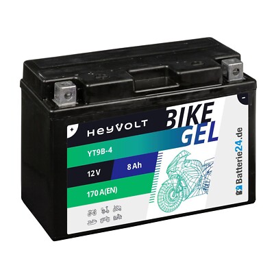 GEL Motorradbatterie 8Ah 12V YT9B-BS YT9B-4 50815 GEL12-9B-4 GT9-B4