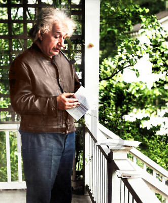 1938 Albert Einstein on His Porch, Princeton, New Jersey 11 x 14 Photo Print
