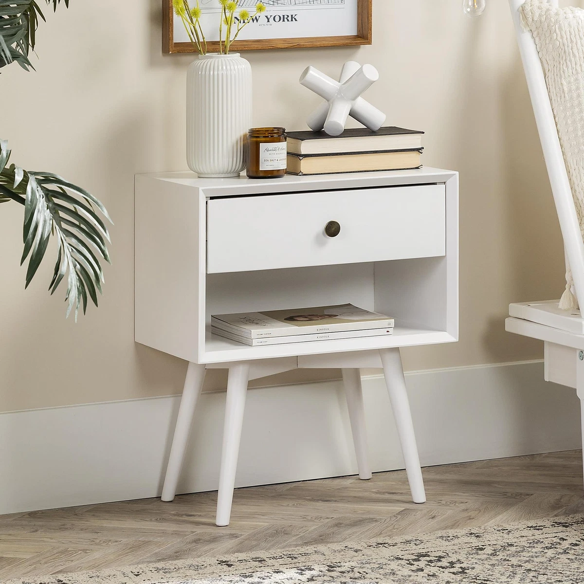 One drawer wood nightstand deals