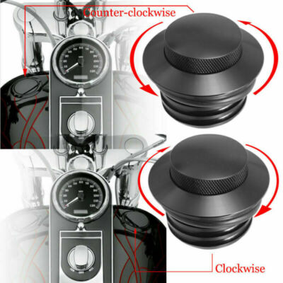 Left + Right Flush Mount Pop Up Vented Fuel Tank Gas Cap Black Fits For Harley