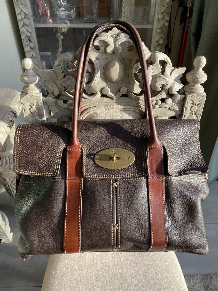 MULBERRY Original Bayswater Black Brown Calfskin Leather Shoulder Bag