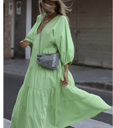 ZARA Intense Green Poplin Panelled 