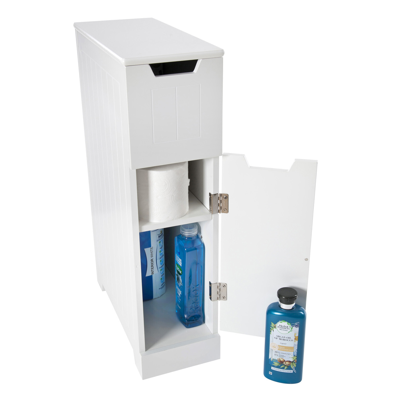 SENNEN Super Slim Bathroom Storage Unit // Modern White Wood Toilet