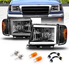 For 1997-2000 Toyota Tacoma 2wd Only Pickup Led Tube Black Headlights Corner For 1997-2000 Toyota Tacoma 2wd Only Pickup Led Tube Black Headlights Corner