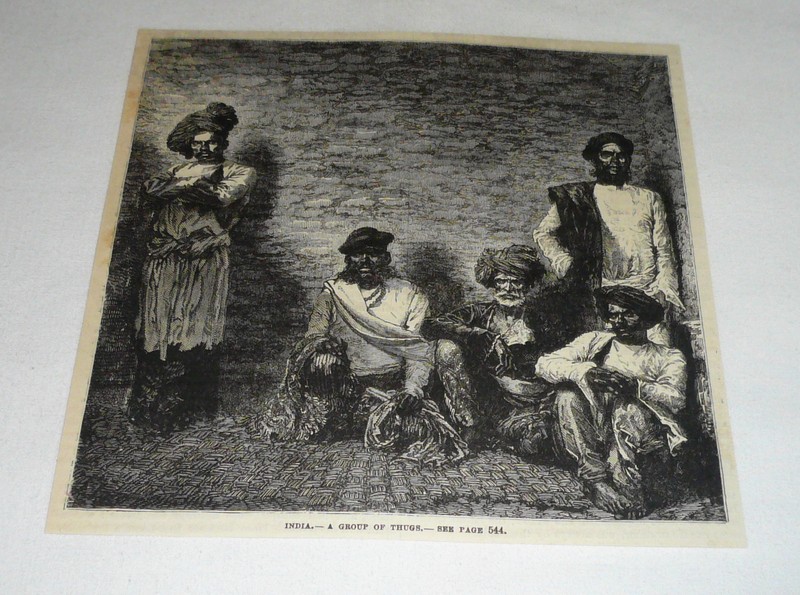 1880 magazine engraving ~ A GROUP OF THUGS, India