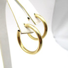 14K Yellow Gold Hoop Earrings .90" 2.4 Gr [E371] — photo 2
