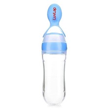 LuvLap Silicone Easy Squeezy Baby Food Feeder, 4M , 90ml, Blue 