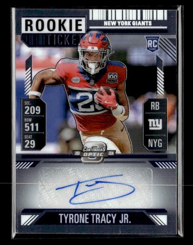 2024 Panini Contenders Optic #166 Tyrone Tracy Jr. Rookie Ticket Auto Giants