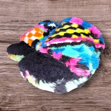 UGG Fluff Yeah Slide Multicolor Checkerboard Faux Fur Slingback Sandals 1135510