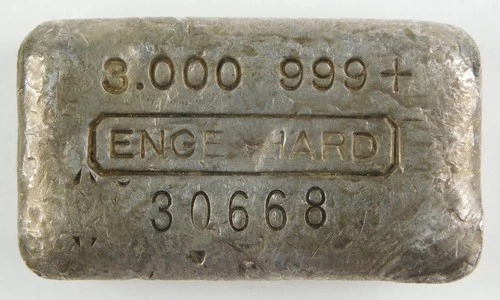 3 Oz Engelhard Cast Silver Bullion Bar 6th Series Less Than 50 Made #30668 C4138