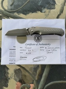 Jason Guthrie Scout - Chad Nichols Bacon Damascus blade