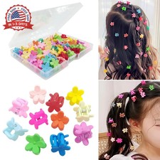 50Pcs Mini Flower Hair Clip Colorful Mini Hair Claw Baby Hair Clips Toddler Hair