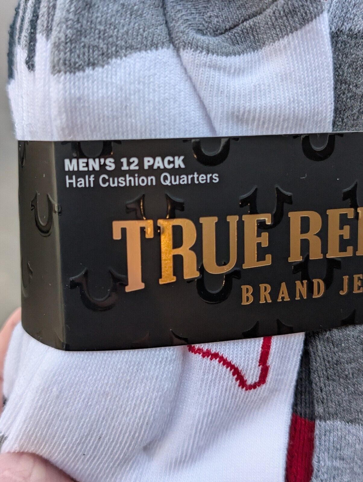 NEW True Religion Quarter Socks 12 Pair Men's 10-13 Shoe size 8-12 thumbnail 9