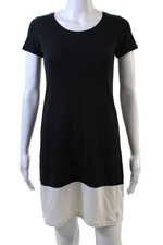 Theory Womens Shift T-Shirt Dress Black Cotton Blend Size PP