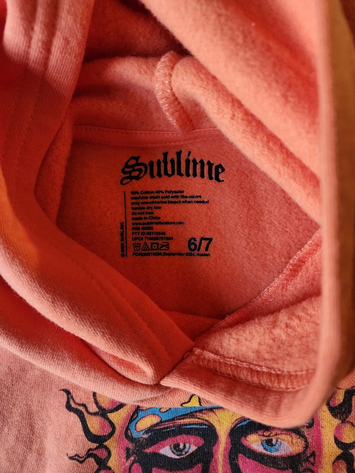 VETEMENTS Boys Hoodie Sublime Small 6 7 Clothing Orange Music Classic