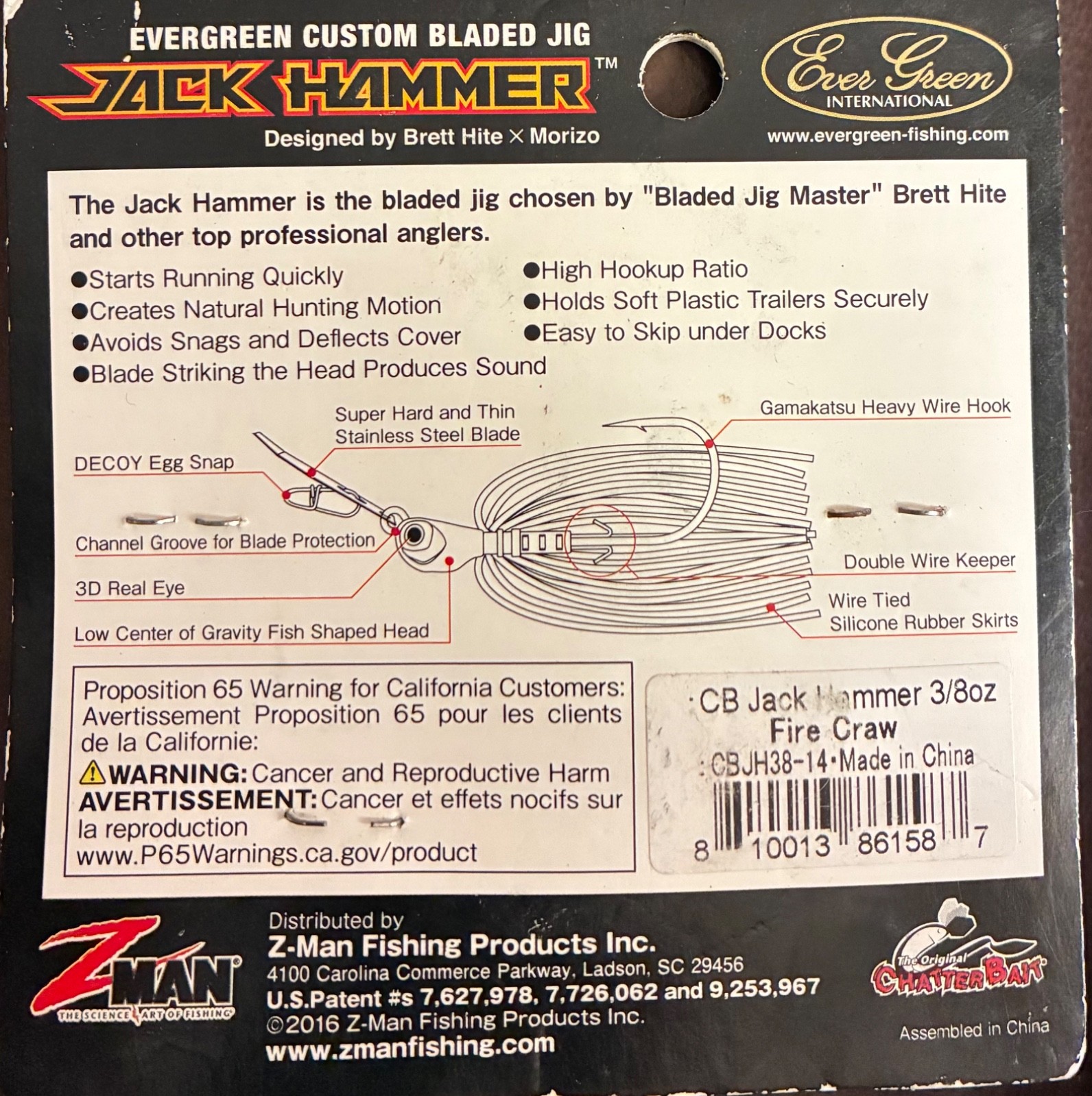 Z-Man Chatterbait Jack Hammer Fire Craw - Image 2