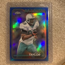 2024 Topps Chrome Blue Refractor #108 Jason Taylor #/150 Miami Dolphins