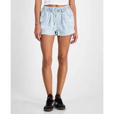 Indigo Rein Juniors' Distressed Drawstring Denim Shorts 9