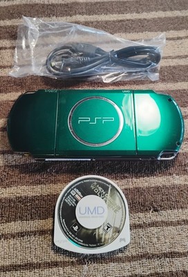 PSP 3000 Spirit Green Console, New Battery, Charging/Downloading Cord, 2GB...