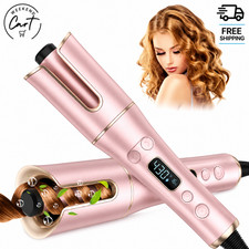 Automatic Hair Curler LCD 1" Rotating Barrel 4 Heat Settings Dual Voltage Wand