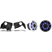 Kicker 51MSC65 6.5" Premium Marine LED Speakers Bundled with Speaker Panels C...