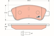 Bremsbelag Satz Bremsscheibe Scheibenbremse für Opel Corsa F ab 01-> TRW
