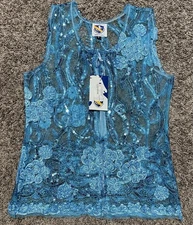 Royal Highness Equestrian Shirt Size Small Turquoise Sequin Show Vest NWT 