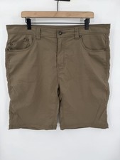 prAna Stretch Brion Shorts Mens 38 Standard Fit Chino Hiking Outdoor Beige