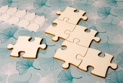 Blanko Puzzle unendlich, Größe S-N, Set 20 Teile, Puzzleteile aus Holz, Bemalen - Bild 1 von 3