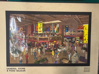 Vintage Architectural Rendering 1970s Heaton & Jones Architects LA Concept Art
