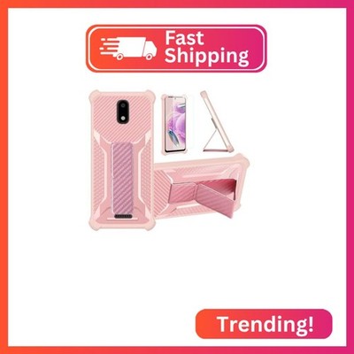 Case for ATT Maestro (U202AA) Phone Case Stand Cover [with Tempered Glass Screen