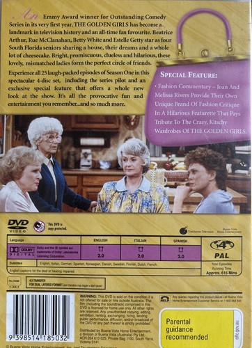 DVD: The Golden Girls (1st Season) - 1985 Sitcom, Region 4, Classic Series - Imagen 2 de 2