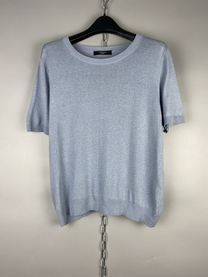 Max Mara Weekend Womens Cotton Knit Blue Casual T Shirt Size S 