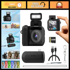 FHD 1080P Mini Digital Camera with 32GB Card, Retro Design, Keychain  LCD Scree