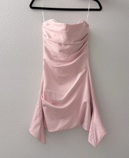 HOUSE OF CB Pink Strapless Mini Dress XS Short Solid Sleeveless Zip Closure