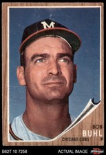 1962 Topps #458 Bob Buhl Emblem on Cap Cubs VARIATION 1.5 - FAIR