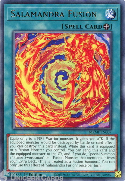 MZMI-EN007 Salamandra Fusion :: Rare 1st Edition YuGiOh Card