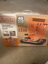 NEW BLACK  DECKER Junior Workbench TABLE TOP TOOL SET DRILL WRENCH 40pc TOY NIB
