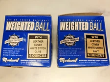 NEW Lot Of 2 Markwort Weighted BASEBALL Ball Training Aid WT4/WT6 (4 oz & 6 oz)
