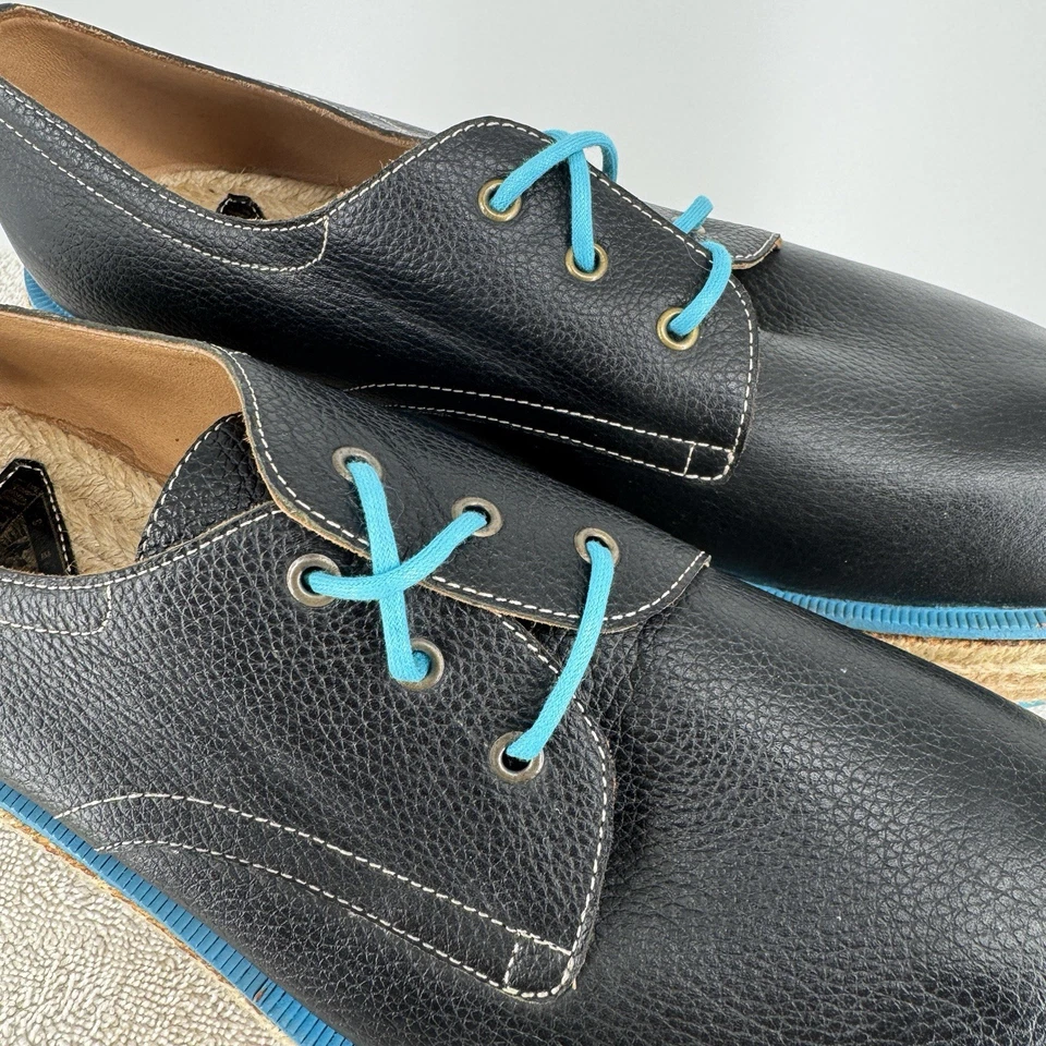 John Fluevog shoes unisex mens womens 7 8 black oxford leather espadrille - Image 4 of 4