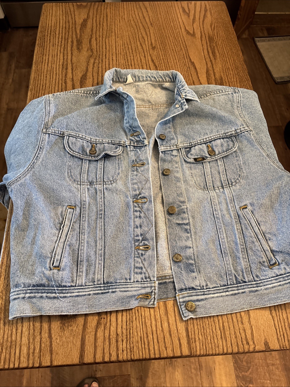 Vintage Lee Riders Denim Jean Jacket Made In USA Classic Blue Mens XL ***See pic