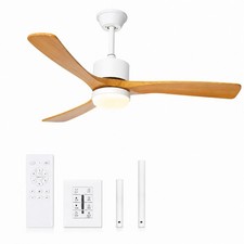 48-Inch Modern Ceiling Fan with Light, 6-Speed DC Motor, Remote  Wall Contro...