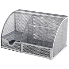 Q-Connect Curved Desktop Organiser Silver